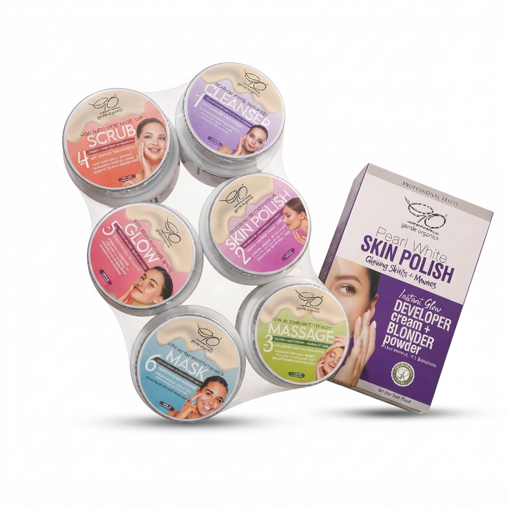 Pearl White Polisher + Ultra Glow Facial Kit Bundle Gentle Organics