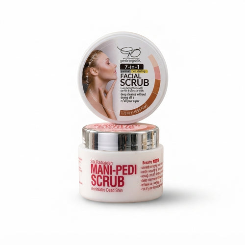 7 in 1 Facial Scrub & Mani Pedi Glow Bundle (120g x 2 Jars) Gentle Organics