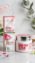 Silk Radiance Mani Pedi Scrub (120g) + Organic Rose Water Bundle